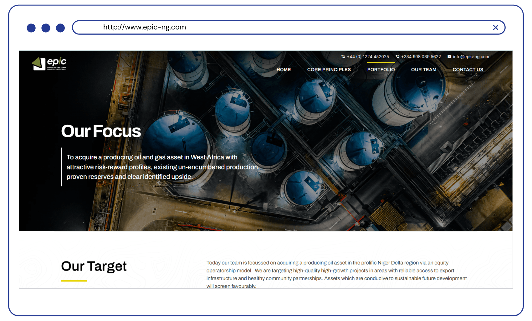 Website Design Project Epic