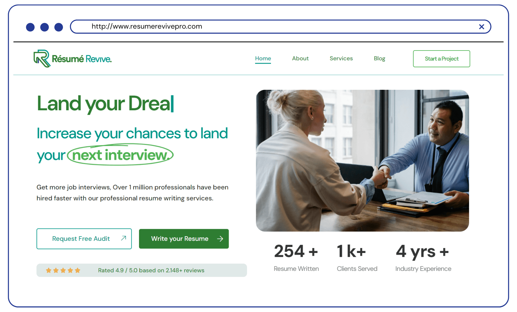 Website Design Project resumerevivepro